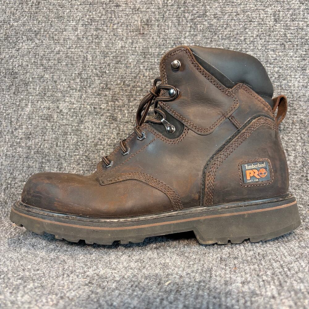 Timberland PRO Pit Boss 6" Soft Toe Safety Work Boots Mens 11.5 Brown Leather
